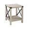 Priya Home Furniture 18" Rustic Urban Industrial Style Metal X Side Table - White Oak